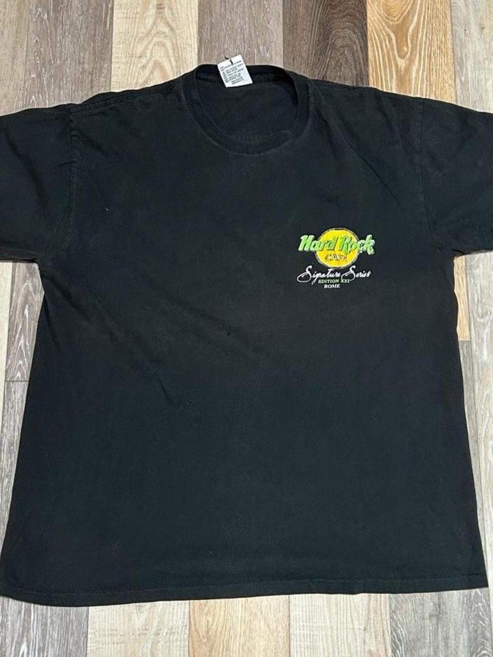 Hard Rock Cafe Black Kids T-Shirt with Neon Green & Yellow Logo